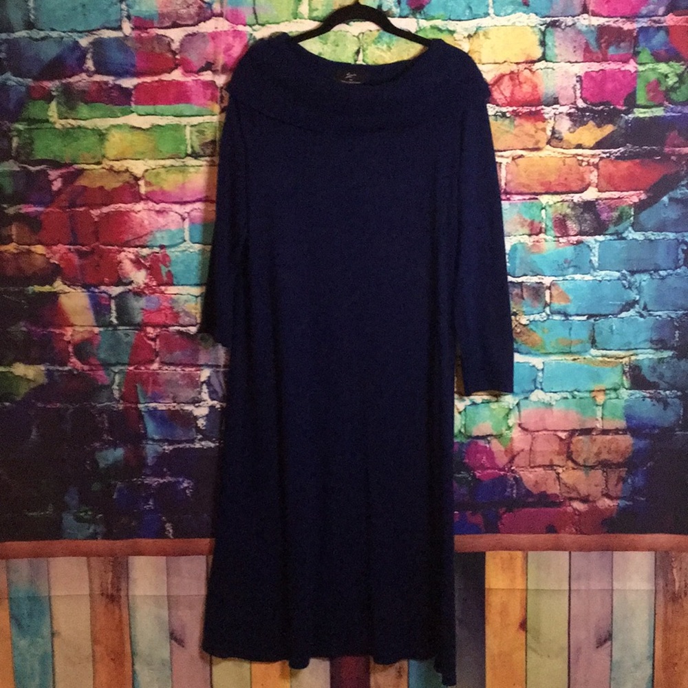 Nina Leonard Blue Dress